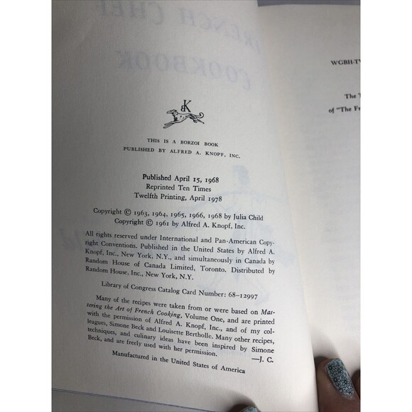 Vintage Julia Child, The French Chef Cookbook, 12th printing, 1978 Hard Cover - Picture 8 of 12